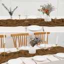 2 Pack 10 Ft Cheesecloth Table Runner Dark Brown Gauze Long Table Runners Boho Gauze Cheese Cloth Table Runner Rustic Sheer Runner for Wedding Party Table Decor ( 35 x 120 Inch )