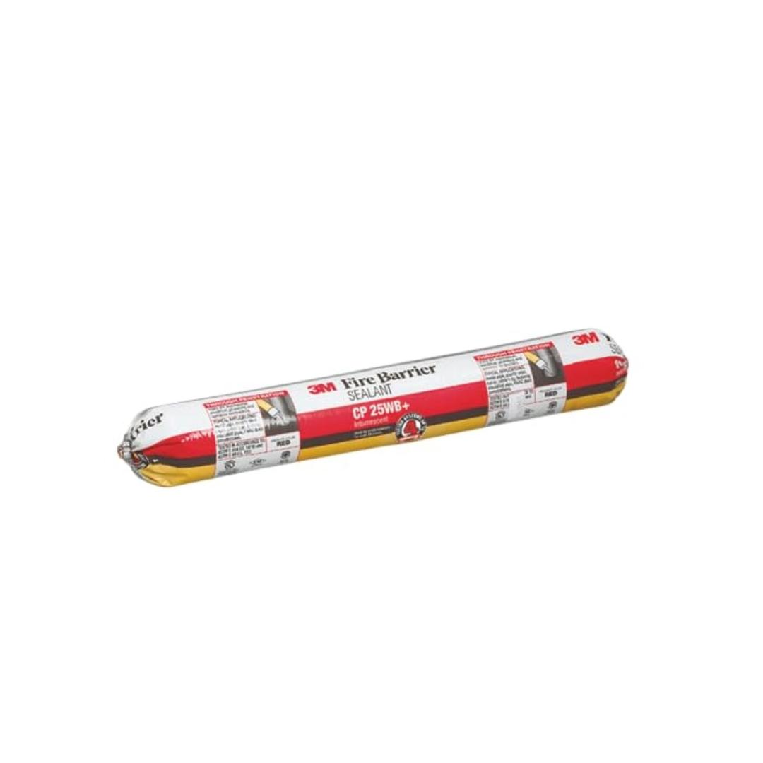 3M Fire Barrier Sealant CP 25WB+, Red Color, One-Component, Gun-Grade, Latex-Based, Intumescent Material, 20 fl oz Sausage Pack