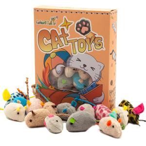 Fashion's Talk Mouse Cat Toys Soft Plush Catnip Mice Assorted Style Variety Pack 32 Count