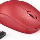 seenda Wireless Mouse, 2.4G Noiseless Mouse with USB Receiver Portable Computer Mice for Windows PC, Notebook, Laptop - Red