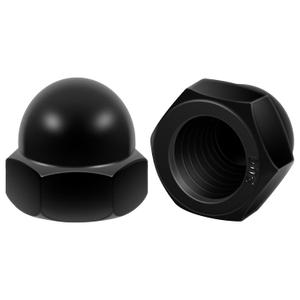 3/8-16 Hex Head Acorn Cap Nuts, 304 Stainless Steel 18-8 Black Coating Acorn Nuts, Hex Drive, Black Finish, 25 PCS