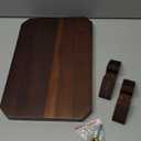 HOSHANHO Magnetic Knife Block, Thickened Acacia Wood Kitchen Knife Holder Stand with Strong Magnets, Multifunctional Double Side Knife Storage Organizer for Kitchen Counter (14*10*4.7 inch)