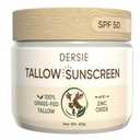 Dersie Tallow Sunscreen SPF 50 Mineral UV Defense with Non-Nano Zinc Oxide Face & Body Sun Protection for Adults & Kids with 100% Grass-Fed Beef Tallow for Skin Comfort (2.1 oz)