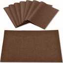 Cloth Placemats Set of 8, Linen Type Fabric Placemats Machine Washable Heat Resistant Placemats Wrinkle Free Thick Polyester Kitchen Place Mats for Dining Table (Dark Brown)