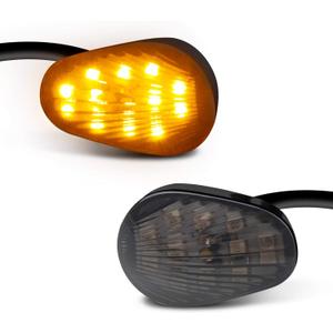NTHREEAUTO Smoked Flush Mount LED Turn Signal Light Compatible with Yamaha YZF R1 R6 R6S, 12V Universal Motorcycle Indicators