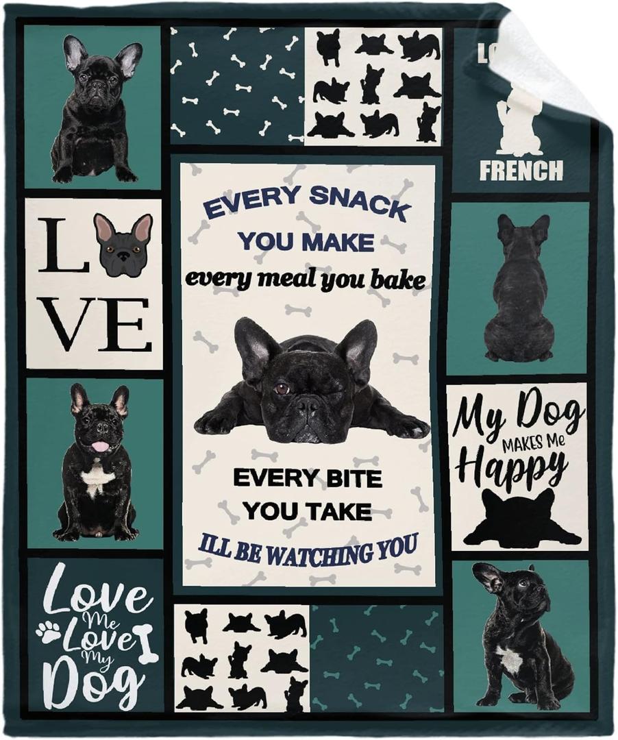 French Bulldog Throw Blanket - Super Soft Flannel Fleece Blanket for Gifts,Bedding Quilt Home Decor for Couch Sofa Bed All Season 30"x40" for Toddlers Pets