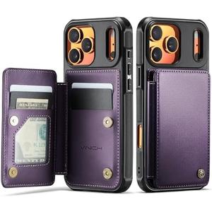Vinich for iPhone 17 Pro Max Wallet Case with Card Holder, RFID Blocking Credit Slots Kickstand Shockproof Phone Cover Fit for iPhone 17 Pro Max 6.9" Purple