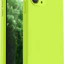 Vooii Compatible with iPhone 11 Pro Max Case, Upgraded Liquid Silicone with [Flat Edges] [Camera Protection] [Soft Anti-Scratch Microfiber Lining] Phone Case for iPhone 11 Pro Max-Fluorescent Green