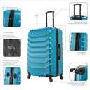 InUSA ENDURANCE Luggage with Spinner Wheels | Durable Lightweight Hardside Suitcase, Spacious Travel Bag with Handle and Trolley | 28-Inch Large Checked Luggage | Teal