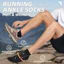 Lapulas Merino Wool Ankle Hiking Running Socks for Men Women Breathable Compression Thick Athletic No Show Socks 6 Pairs (Black, L)