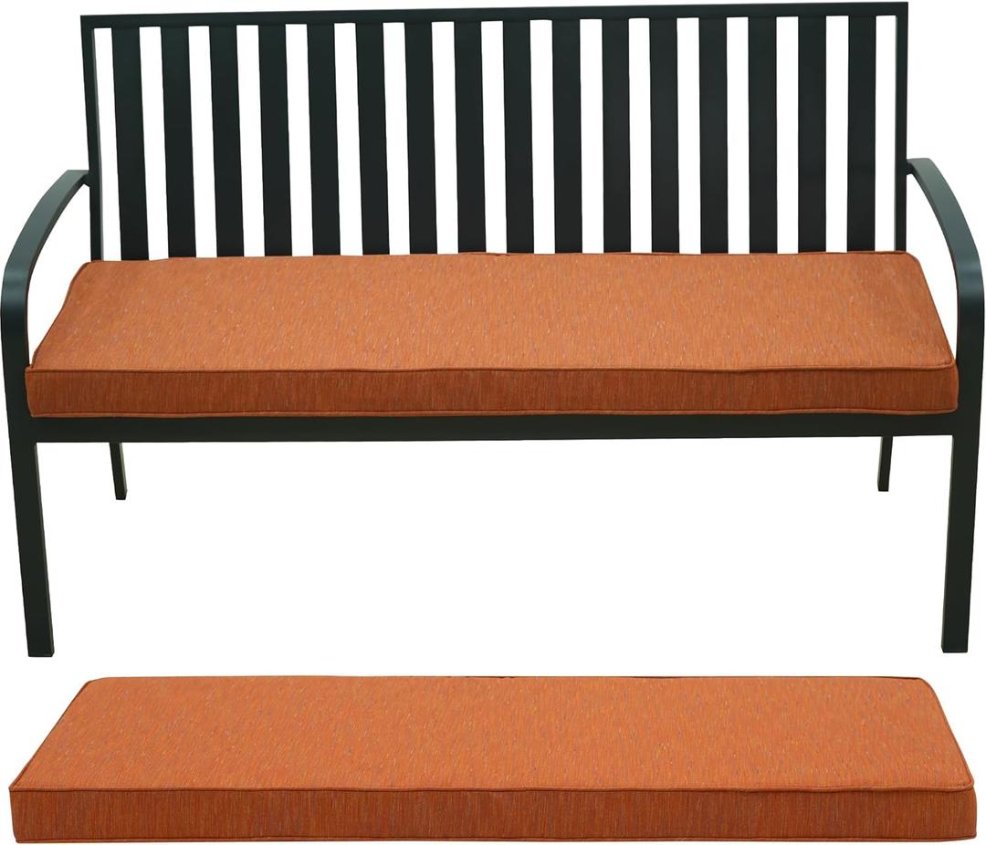 Outdoor Bench Cushion,Olefin Fabric Bench pad for Outdoor Furniture with Removable Cover,Rain-Proof and Fade Resistant for Garden Settee Porch Pads with Ties,42 x 18/48 x 18/59 x 18inch