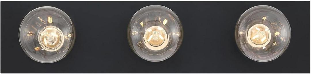 Westinghouse 6117500 Traditional Three-Light Indoor Vanity Light Fixture, Matte Black Finish, No Shades