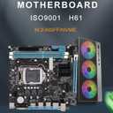 H61 Motherboard for LGA1155 Socket, DDR3, M.2 NVMe/NGFF, 6 USB2.0 Ports, Micro ATX Form Factor, Supports i3/i5/i7 Processors, High Speed LAN