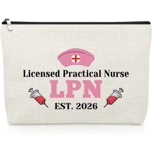 Licensed Practical Nurse Gifts Makeup Bag LPN Gifts for Nurses Graduation 2026 LPN Nurse Gifts LPN Nurse Appreciation Gifts Nurses Week Gift for LPN Nurse RN Medical Student Nursing Cosmetic Bag