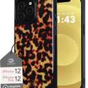 Cocomii - Rectangle Case Compatible with iPhone 12/12 Pro - Compatible with MagSafe, Tortoiseshell Pattern, Animal Print, Glossy, Magnetic Phone Case for iPhone 12/12 Pro 6.1 inch, Black/Amber