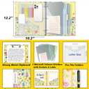 3 Ring Binder 1 Inch, Three Ring Binders Organizer with Clipboard, 5-Tabs Pockets Dividers, Plastic Folder, 18 Divider Stikers, KLLVE Cute Binder with Pen Loop (Garden Party, Letter Size)