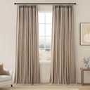 96 Inch Long Pinch Pleated Dark Linen Color Curtains,100% Blackout Thermal Insulated Natural Pinch Pleat Rustic Country Style Drapes with Hooks Rings 2 Panel Sets,Taupe Tan 8FT Window Curtain