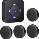 Evernary Dog Door Bell, Wireless Dog Doorbells for Potty Training,Doggie Door Bell with Waterproof Touch Button, Door Bells for Dog to Go Outside (1 Receiver and 4 Transmitters) (Black)