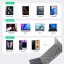 Samsers Foldable Bluetooth Keyboard with Touchpad, Portable Wireless Keyboard with Stand Holder, Rechargeable Full Size Ultra Slim Pocket Folding Keyboards for Android Windows iOS Tablet & Laptop