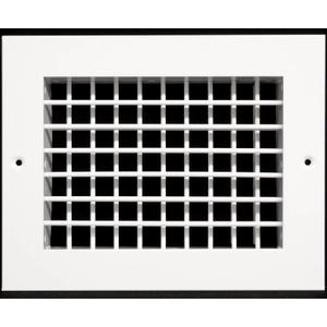 10x6 Double Deflection Supply Air Vent Cover for Wall or Ceiling Duct Opening - Rust-Proof Adjustable Full Control Airflow Direction Diffuser by HVAC Premium - White - Overall Size: 11.5'" X 7.5"