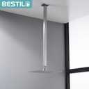 BESTILL 24 Inch Brushed Nickel Ceiling Mount Shower Arm and Flange, Square Rain Shower Arm