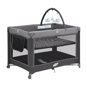 Pamo Babe Portable Playpen Foldable Playard Portable Crib for Baby and Toddlers (Charcoal gray)