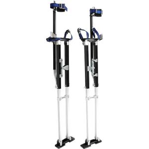 48-64 Inch Aluminum Alloy Drywall Stilts with Sliver/Black for Working at High Places (Black,48-64 Inch)