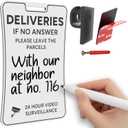 Please Leave Parcels Here Sign Removable Custom Text Delivery Notice All Packages To Front Door Parcel Box Sign For Outside Rust-Free Heavy Duty Weather Resistant - 1 Pack