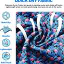 FT FENTENG Mens Swim Trunks Quick Dry Board Shorts with Mesh Lining, Breathable Surf Beach Shorts Swimwear Bathing Suits (Medium, Blue Leaf Flamingo-1)