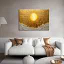 Boho Sun Canvas Wall Art Bohemia Minimalism Golden Abstract Sunrise Sunset Modern Luxury Painting Picture Wall Decor Poster Print Artwork for Living Room Bedroom Office Home Decoration