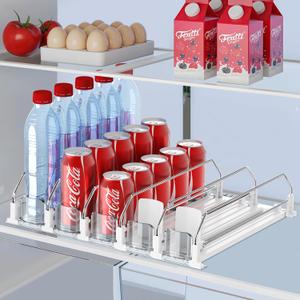 Drink Organizer for Fridge, Self Pushing Fridge Drink Organizer, Automatic Drink Dispenser for Fridge-Holds up to 25 Cans