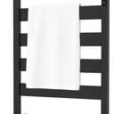 Freestanding Towel Warmer 5-Bar Heated Towel Rack with Timer & Adjustable Temperature, Automatic Shut-Off,Space Aluminum,Fast Heating in About 10 Minutes for Bathroom & Spa,Matte Black