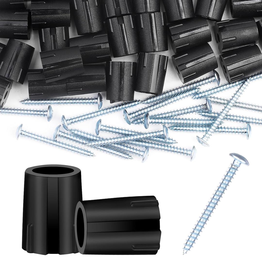 Baluster Connectors (200 Pcs) - Includes Zinc-Plated Screws, Made of High-Strength Nylon PA66, One-Piece Injection Molded, Designed for Round Tubes with 16.4-16.8 mm (Approx. 0.65 in) Inner Diameter