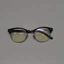 Blue Light Blocking Glasses Vintage Half Frame UV Clear Lens Anti Eyestrain Computer Gaming Glasses for Women Men (A01-matte Black Silver Frame)