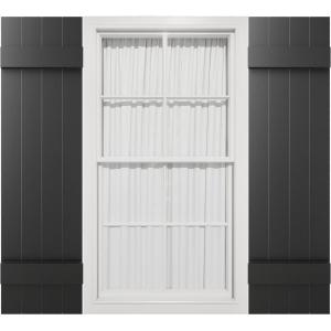 Mid America 00031447002 Standard Size Four Board Joined Vinyl Shutters, w/Installation Shutter-Lok's & Matching Screws (Per Pair), 002, 14'W x 47'H, Black