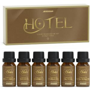 Hotel Diffuser Oils Gift Set - Hotel Essential Oils for Diffuser, Luxury Fragrance Oil Set - Inspired by 5 Star Hotels Including Hilton, Four Seasons and More Scents, Gift for Women and Men