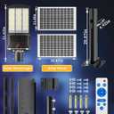 JAYNLT Y-11000W Solar Street Lights Outdoor,850000LM 6500K High Powered Commercial Parking Lot Lights Dusk to Dawn, Waterproof Solar Security Flood Lights for Driveways, Basketball Courts