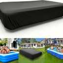 130 x 84 in Inflatable Pool Cover Rectangle 11 X 7ft Inflatable Solar Pool Cover for infaltable Pool Rectangular Pool Cover 130 x 72 x 22 Dustproof Rainproof Waterproof Square Swimming Pool Cover