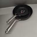 OXO Professional 8" and 10" Frying Pan Skillet Set, Hard Anodized Ceramic Nonstick Cookware PFAS-Free, Stainless Steel, Induction Suitable, Diamond Reinforced Coating, Dishwasher and Oven Safe, Black