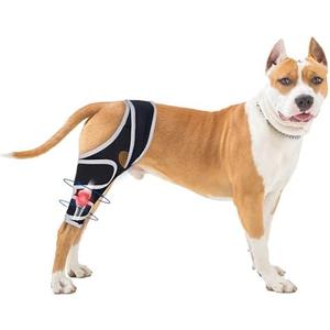 Moysoon Dog Knee Brace for 4 Legs,Adjustable Dog Knee Brace with Reflective Material,Provide Strong Support for  Dogs,Size M.