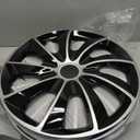Shirry Group Hubcaps 4-Pack Kit, 17 inch Hub Caps Set of 4 Wheel Covers with Universal Snap-On Retention Rings, 2-Tone ABS Plastic Black and Silver Car Rims for All Models (SG-5084-DP-17)