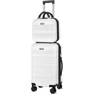 Carry On Luggage 22x14x9 Airline Approved, Hard Case Luggage Sets 2 Piece, PC+ABS Small Luggage Suitcase with TSA Lock & Spinner Wheels (14/20) - Black Carry On Luggage 22x14x9 Airline Approved, Hard Case Luggage Sets 2 Piece, PC+ABS Small Luggage Suitcase with TSA Lock & Spinner Wheels (14/20) - Black