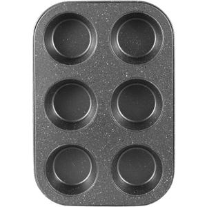 Walooza Muffin Cupcake Pan, Muffin Tins Nonstick 6, Muffin Top Cookie Cheese Cake Pan for Baking, Toast Oven Baking Supplies Small Cake Pans Muffin Cups Non Stick
