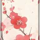 Flower Vase for Centerpieces, Plum Blossoms Flower Red Plastic Cylinder Vase, Clear Bud Vases for Home Wedding Office Table Decor (A1839)