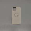 Hython Case for iPhone 12 Case & iPhone 12 Pro Case with Ring Stand, 360 Rotatable Ring Holder Magnetic Kickstand, Shockproof Rubber Protective Phone Case Cover with Microfiber Lining, Antique White