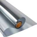 KESPEN Window Film One Way Daytime Privacy Static Cling Heat Control Glass Window Tint Mirror House Film, Silver, 35.4 Inch X 32.8 Feet