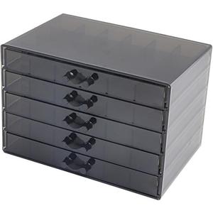 Feadily Acrylic Jewelry Organizer Box, Jewelry Drawer Organizer With 5 Drawers 120 Grids, Black
