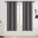 NICETOWN Grey Light Blocking Curtains 72 Inches Long 2 Panels for Living Room, Bedroom, Office Thermal Insulated Blackout Drapes Solid Grommet Noise Reducing Window Curtains, W40