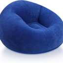 Realspring Inflatable Bean Bag Chairs for Adult Blow up Chairs Lazy Sofa Folding Portable Inflatable Chair for Movie Outdoor Room Bedroom Reading Camping(Blue)