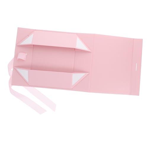 HOMSFOU Elegant Closure Box Rectangle Flip Present Box Decorative Present Packaging Strong Cardboard Lid set of 2